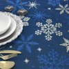 CAIT CHAPMAN HOME COLLECTION Holiday Blue Snowflakes Metallic Jacquard Woven
