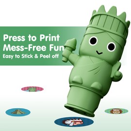 iPlay, iLearn Lady Libert Stamp & Sticker Toy, 400+ Stickers & 18-Page World Travel Stamper Book, Toddler Art Craft Kit for Plane Travel, Creative Birthday Gift for 3 4 5 6 7 8 Year Old Girl Boy Kid