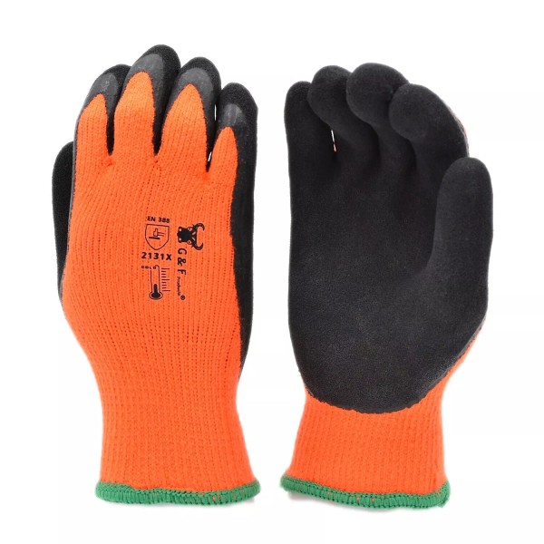 G & F Products Latex Coated Cold Resistant Acrylic Gloves