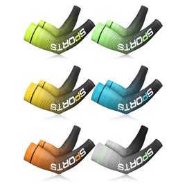 6 pares de fundas de protección solar UV para brazos, fundas de refrigeración deportivas, antideslizantes, para hombres y mujeres, elegante., Medium