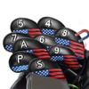 Amy Sport Stylish USA Flag Golf Iron Head Covers 9