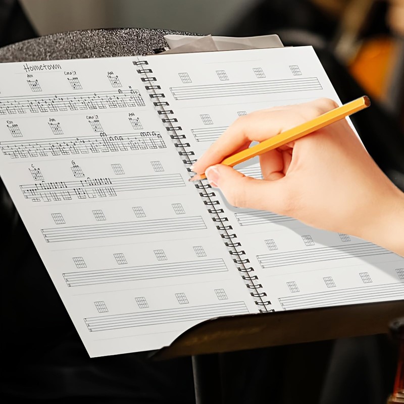 HETOETF Guitar Tablature Notebook, Blank Sheet Music Notebook, 100 Pages