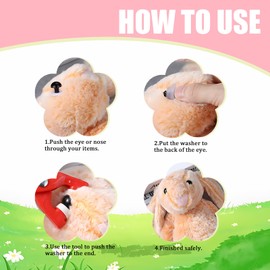 Safety Eyes Tool, Safety Eye Snapper Tool, Comes with 100 pcs Eye Buttons, Ergonomic Design, Easy to use, Suitable for Plush Animal Eye Making and DIY Crochet