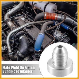 Partuto 4 Pcs Car Auto 4AN Male Weld on Fitting Bung Hose Adapter Fuel Oil Replacement