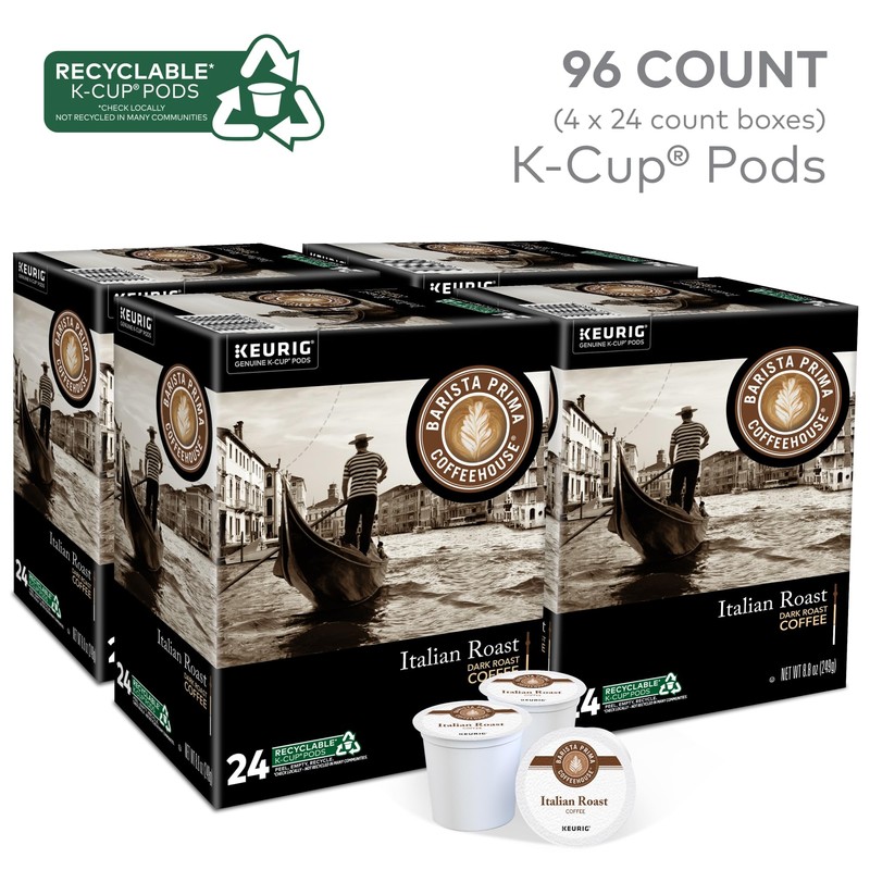 Barista Prima Coffeehouse Italian Roast Keurig Single Serve K-Cup Pods,