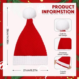 SATINIOR Weihnachten Mütze Elfenhut Weihnachtsmütze für Herren Damen Winter Weihnachtshut Gestrickte Warme Bommelmütze (Hell)