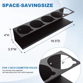 STARVAST 4 Pack Heavy-Duty Aerosol Spray Can Holder, 5 Can Spray Bottle Holder Steel Wall-Mounted Shelf for Garage, Craft Workspace and Home