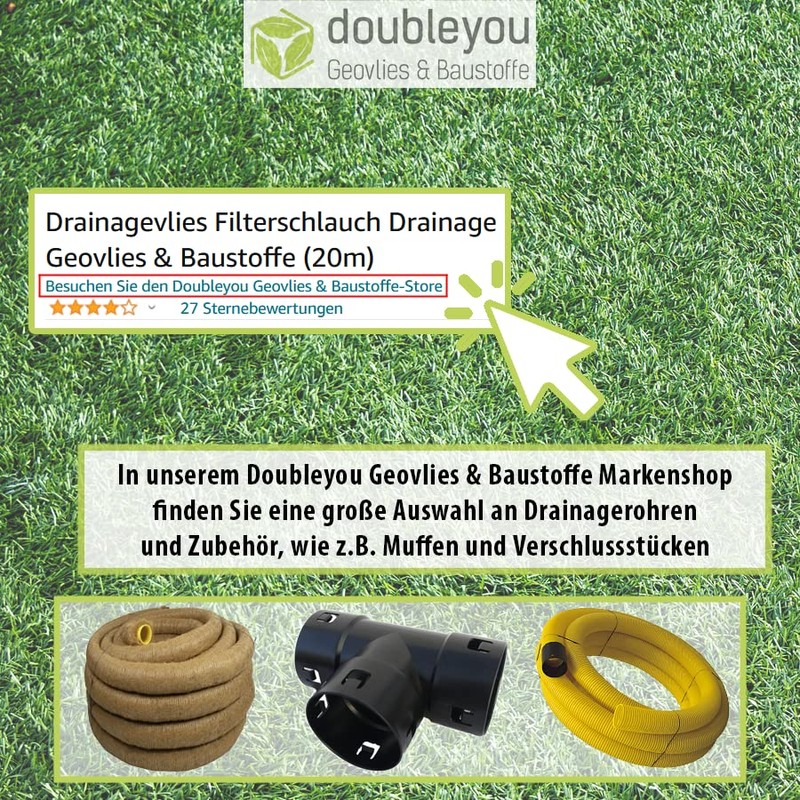 Doubleyou Geovlies & Baustoffe DN50 & DN65 Drainage Fleece Filter