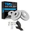 TRQ Front Semi-Metallic Brake Pad & Coated Rotor Kit Compatible