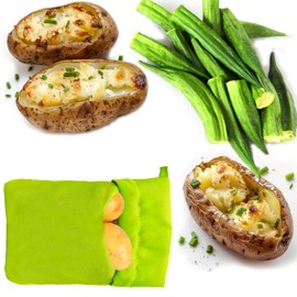 Express Microwave Potato Bag 2 Pcs Baked Potato Microwave Bag, Potato Microwave Bags Baked Potato Cooker, Kitchen Microwave Bag for Baked Potatoes, Vegetables, Steamer Bags