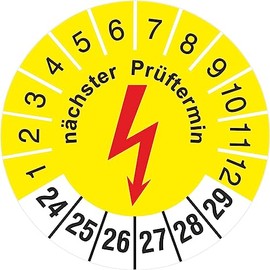 Pack of 500 Test Badges 30 mm Next Electrical Testing Electrical Engineering 2024-2029 Test Labels