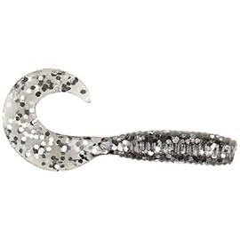 Yamamoto 4" Fishing Single Tail Grub - Swimming Soft Plastic Bass Lure Baits -Smoke with Black and Silver, 20 Pack