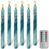 6pcs 9.5 Inch Starry Sky LED Taper Candles Battery Operated