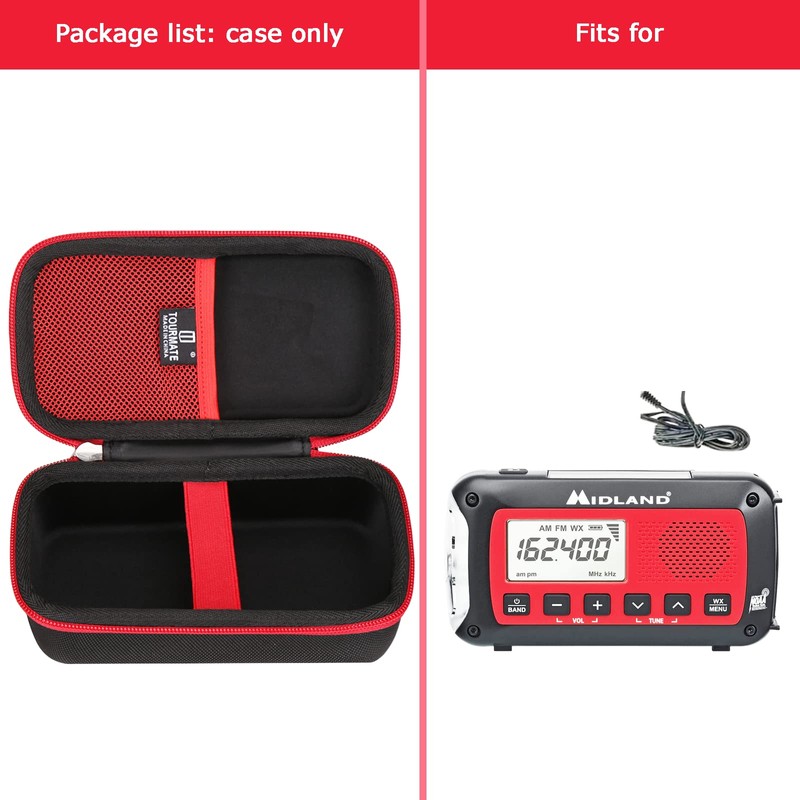 Tourmate Hard Case Replacement for Midland ER40 Weather Radio Hand Crank