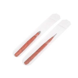 AAProTools Slant & Pointed Tweezers Set with Pouch, 2-Pack, Stainless Steel, Best for High Precision Daily Beauty Routines, Eyebrows, Ingrown Facial & Nose Hair, Splinters & Ticks (Orange & Black) A+