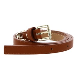 VALENTINO Emma Winter Belt W105 Cuoio/Oro - Can be Shortened, Cuoio / Oro