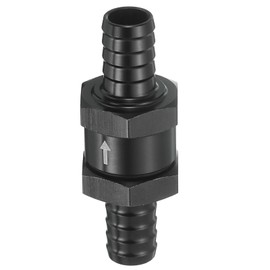 uxcell 12mm (1/2") Fuel Check Valve, Non-Return One Way Hose Check Valve, Aluminum Alloy Control Accessories for Petrol, Diesel, Gas, Oil, Air, Water, Black