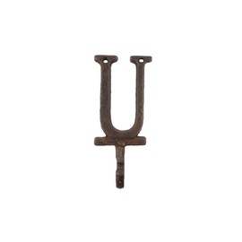 Handcrafted Nautical Decor Rustic Copper Cast Iron Letter U Alphabet Wall Hook 6"