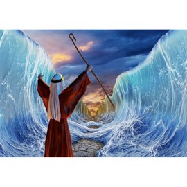 YongFoto Jewish Passover Backdrop 5x3ft Moses Parting The Red Sea Photography Background Jews Pesach Easter Holy Day Religious Belief Bible Story Church Religion Party Banner Decor Photo Props