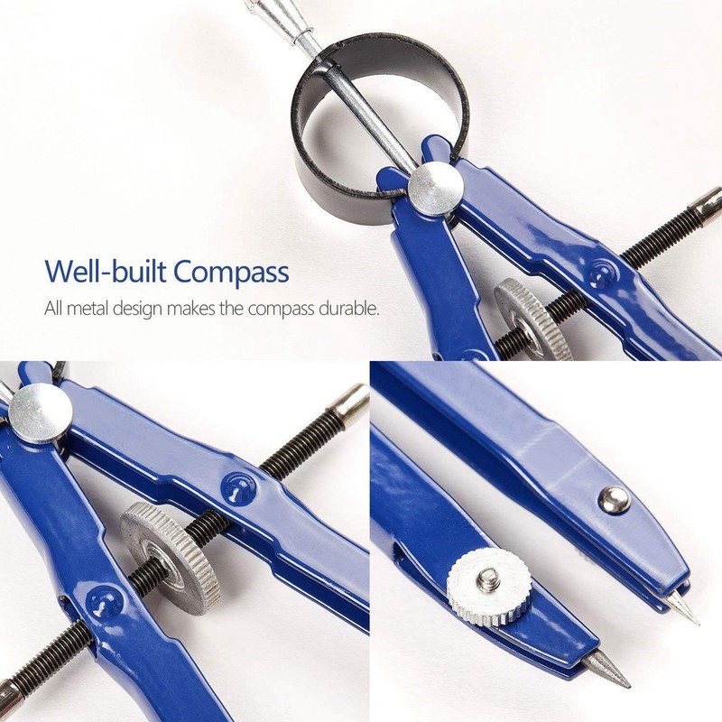 Compass for Geometry - for Math, Drawing, Drafting, School, Woodworking
