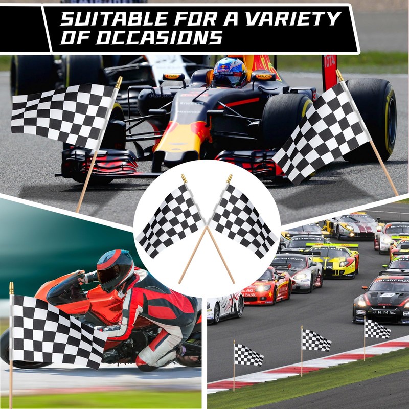 30Pcs Black and White Checkered Flags, Checkered Racing Flag On