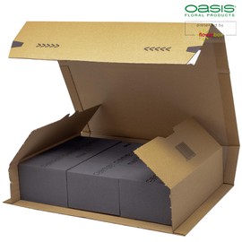 3 x Original Oasis® Black Ideal maxlife Floral Foam for Longer Shelf Life for Fresh Flowers - 23 x 11 x 3.6 cm - Flower Black - Wet Foam Wedding Birthday Church Brick Mould