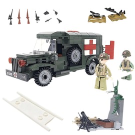 General Jim's Military Building Blocks US Army Ambulance WW2 (World War 2) Brick Building Vehicle - Military Ambulance Building Blocks Set for WWII or Brick Building Enthusiasts