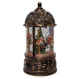 Kurt Adler 8.66-inch Battery Operated Lighted LED Santa & Carousel Water Lantern