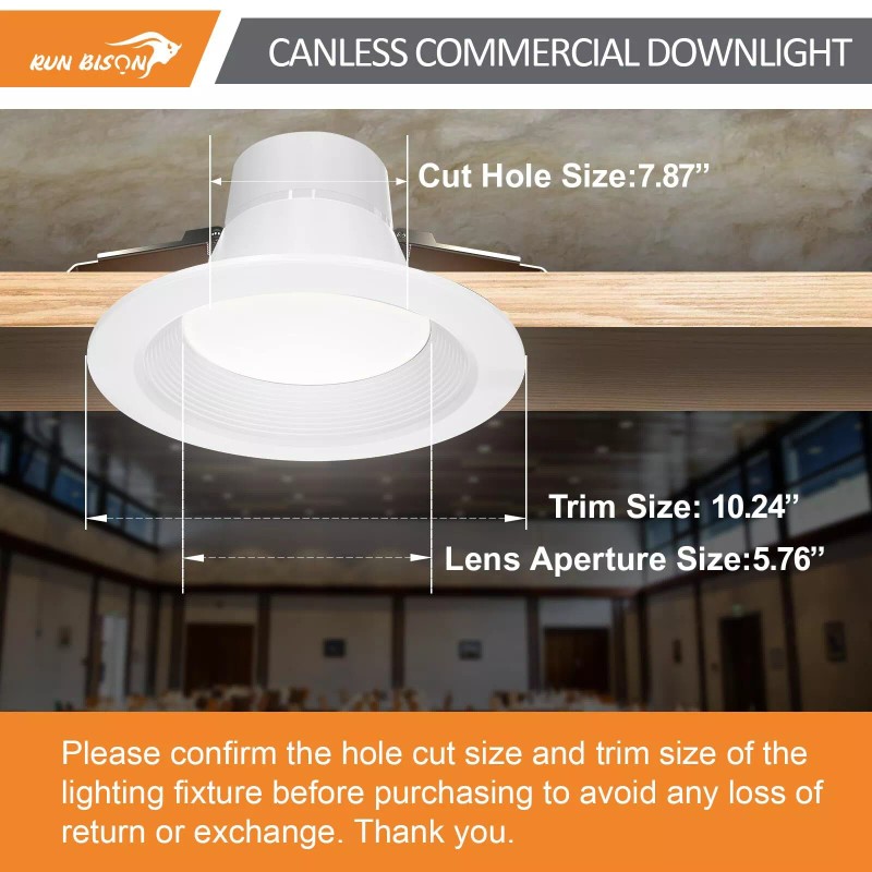 Run Bison 8 Inch Recessed LED Commercial Downlight with J-Box,