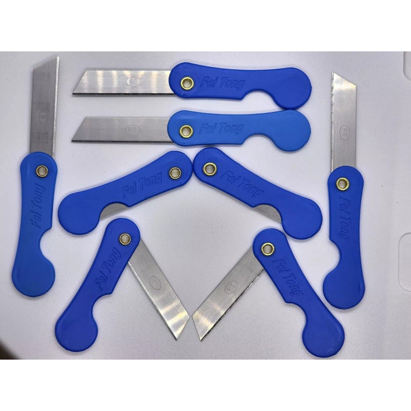 Knife 8 Slim Folding Razor Knife Blue for SERE Survival