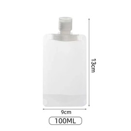 Suytvenxau 10 Pcs Travel Toiletries Pouches, 100ml Travel Bottles Set for Toiletries, Portable Refillable Stand Up Pouch for Shampoo, Conditioner, Lotion, Liquids