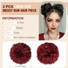 Qunlinta 2 PCS Large Messy Bun Hair Piece, Thick Wavy