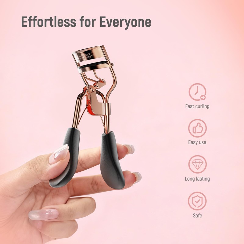Kaasage Eyelash Curler for Lift and Curl, Professional Stainless Steel