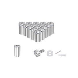 Osring 1/2” Dia x 4/5” L Standoffs Screws for Acrylic, Silver Sign Standoff Wall Mounts Hardware 16 Pack, Stainless Steel Advertising Nails for Glass Board and Signage