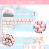 COOMICKEY PBT Keycaps 95 Keys Pink Cartoon Keycaps Dye-Sublimation Cute