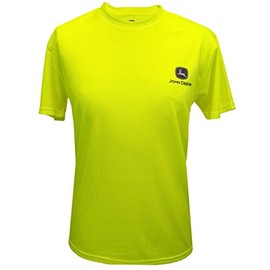 John Deere Men's Black and Charcoal Poly Reflective T-Shirt-XL