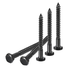 DTGN 1/4" x 2-1/2" Hex Lag Bolts - 20 Pack - for Woodworking, Furniture - 304 Stainless Steel Partial Thread Hexagon Head Lag Screws for Wood - Black