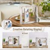 Photo Frame 4x6, Rotating Floating Wooden Picture Frames with Heart