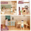 Lehoo Castle Wooden Dollhouse for Girls, Doll House with 5