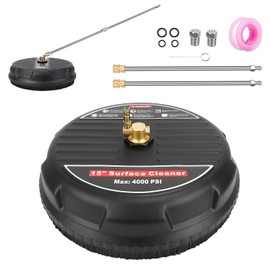 KOCASO 15” High Pressure Washer Surface Cleaner 4000PSI Pressure Washer-2 Washer Extension Wands 2 x Replacement Nozzles Included Suitable for Paths, Driveways, Decks & More