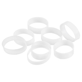 uxcell 50Pcs Silicone Rubber Bands, 12x5mm Rubber Bands Rings Cable Ties Strong Elastic Bands Non-slip for Cord Wrapping Bag Wraps, White