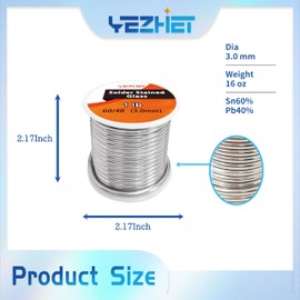 Stained Glass Solder, 60/40 Lead Tin, 1/8 inch Diameter, 1 lb Spool