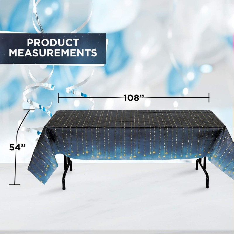 Starry Night Party Tablecover (54" x 108", Plastic Lined Paper)
