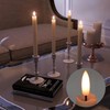Rechargeable Flameless Taper Candles with Charging Station, 6 Pcs Real