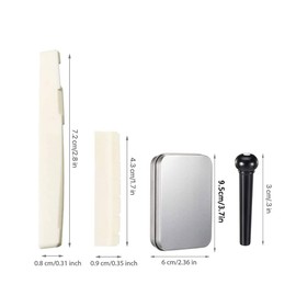 BDHI 24 pcs Acoustic Guitar Bridge Pins Pegs 1pc Bridge Pin Puller Remover 1pc Guitar Saddle Guitar Nut Replacement for Acoustic Guitar(Y103-24)