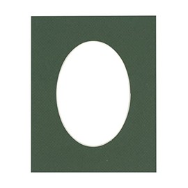 CountryArtHouse Hunter Green Acid Free 13x19 Oval Picture Frame Mat with White Core Bevel Cut for 11x16 Pictures - Fits 13x19 Frame - Pack of 1 Matboard Show Kit with Acid Free Backing & Clear Bag