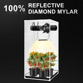 ATOUR 24”x24”x48” Grow Tent, Reflective 600D Mylar,Hydroponic Grow Tent with Observation Window and Floor Tray for Indoor Plant Growing 2’x2’