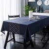 Bishilin Navy Blue Polyester Tablecloth, Rectangular Tablecloth Set Outdoor Dining