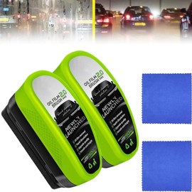 Upgrade Automotive Oil Film Cleaning Brush, 2025 New 2.0 Green Oil Film Wipe, Car Glass Oil Film Cleaner for Windshield, Oil Film Cleaning Brush, Glass Oil Film Remover, Improves Clarity(2Pcs)
