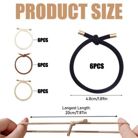 24 Pcs Knotted Hair Ties, Elastic Adjustable Ponytail Holders for Women, Stretchy Hair Rubber Bands No Damage for Grils (4 colors)